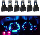 WLJH 6pcs Ice Blue 3/8" Twist Socket T5 Led Bulb Wedge 37 2721 74 3-SMD 3030 LED Dashboard Instrument Cluster Panel Indicator Dash Lights Bulb,Plug and Play