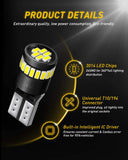 AUXITO 194 LED Light Bulb 6000K White 168 2825 W5W T10 Wedge 24-SMD 3014 Chipsets LED Replacement Bulbs Error Free for Car Dome Map Door Courtesy License Plate Lights, Pack of 10