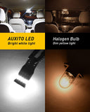 AUXITO 194 LED Light Bulb 6000K White 168 2825 W5W T10 Wedge 24-SMD 3014 Chipsets LED Replacement Bulbs Error Free for Car Dome Map Door Courtesy License Plate Lights, Pack of 10
